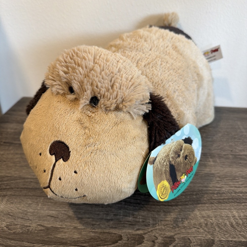 Pillow Pets Plush Toy 11" Tan Snuggly Puppy Dog Pee-Wees Nostalgic NEW Plushie